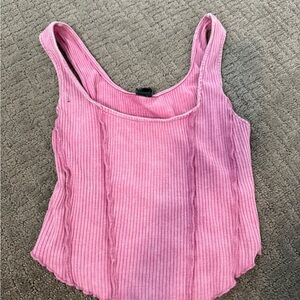 Wild fable Women's Pink Ribbed Tank Top